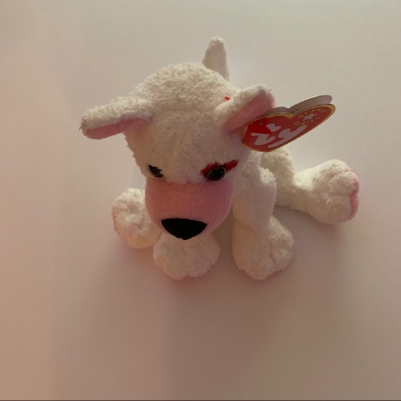 TY Beanie Babies Cupid White Plush Dog 7” New - Picture 7 of 7